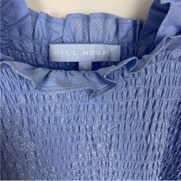 HILL HOUSE The Ellie Nap Midi Dress, Light Blue Glitter Check, Size Small - Picture 3 of 9